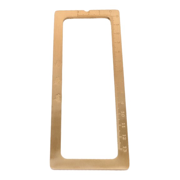 FOMIYES Brass Paperweight with Scale for Practice and Office Use, 6.0 x 2.3 x 0.1 Inches, 1 Pack