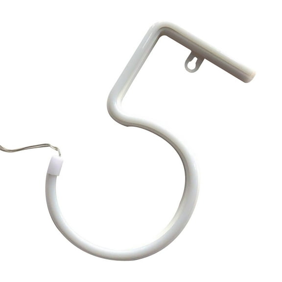 FOMIYES 1Pack Number 5 Shape Neon Light Lamp for Modern Decor White 8.6 x 5.3 x 0.8in