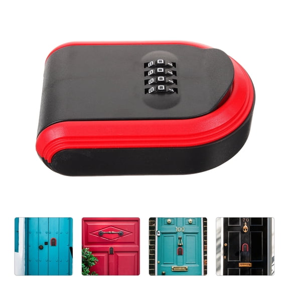 FOMIYES Portable Red Password Key Lock Box Made of ABS Plastic for Secure Key Storage