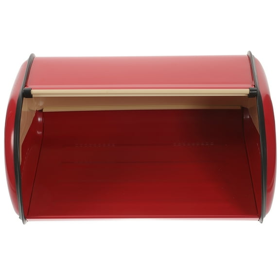 FOMIYES 1Pack Red Metal Bread Bin for Kitchen Countertop Airtight and Space-Saving Design