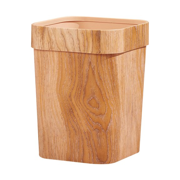 FOMIYES 1Pack Rustic Plastic Bathroom Garbage Can Simple Square Design