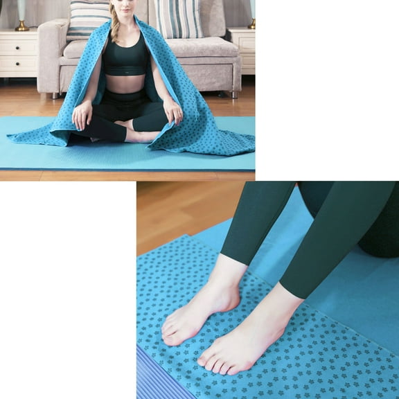 FOMIYES 1Pack Yoga Mat Anti Slip Plum Shaped Dots Nylon For Gymnastics Exercise 71x24in