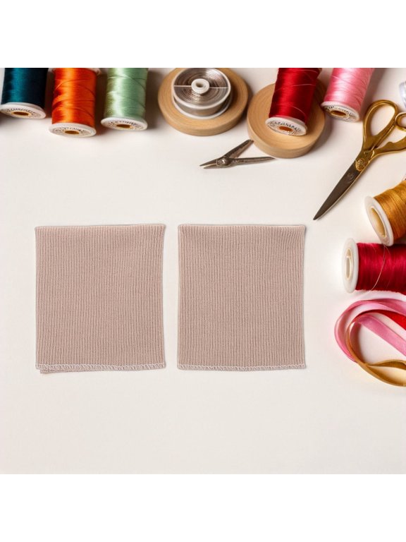 Light Brown Ribbed Knit Trim Replacement for Sweatshirt Sleeve 1 Pair