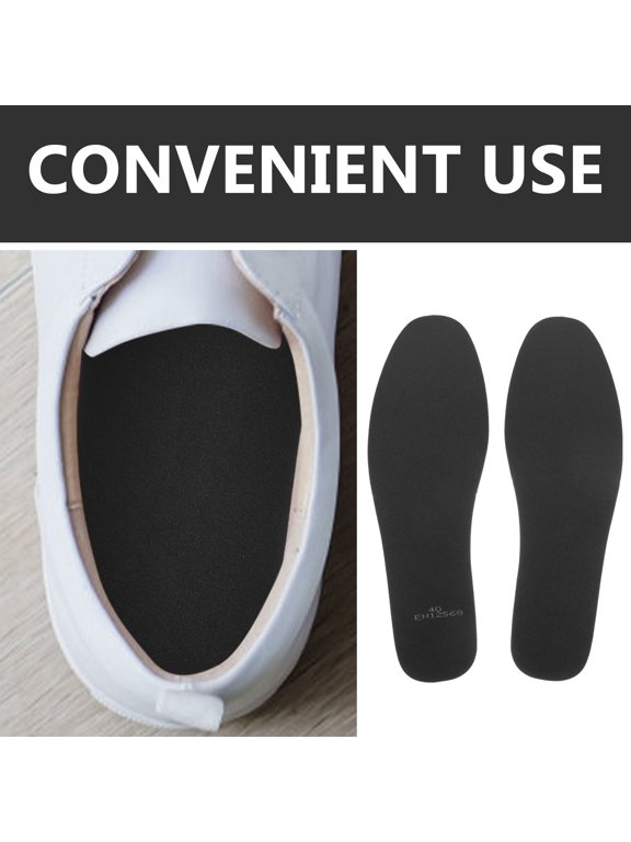 1Pair Work Boot Insoles, Black Manganese Steel, Anti Rust Coating, Heavy Duty