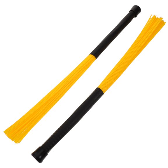FOMIYES 1Pair Yellow Nylon Drum Brush Sticks with Wave Design for Smooth Transitions and Practice Sessions