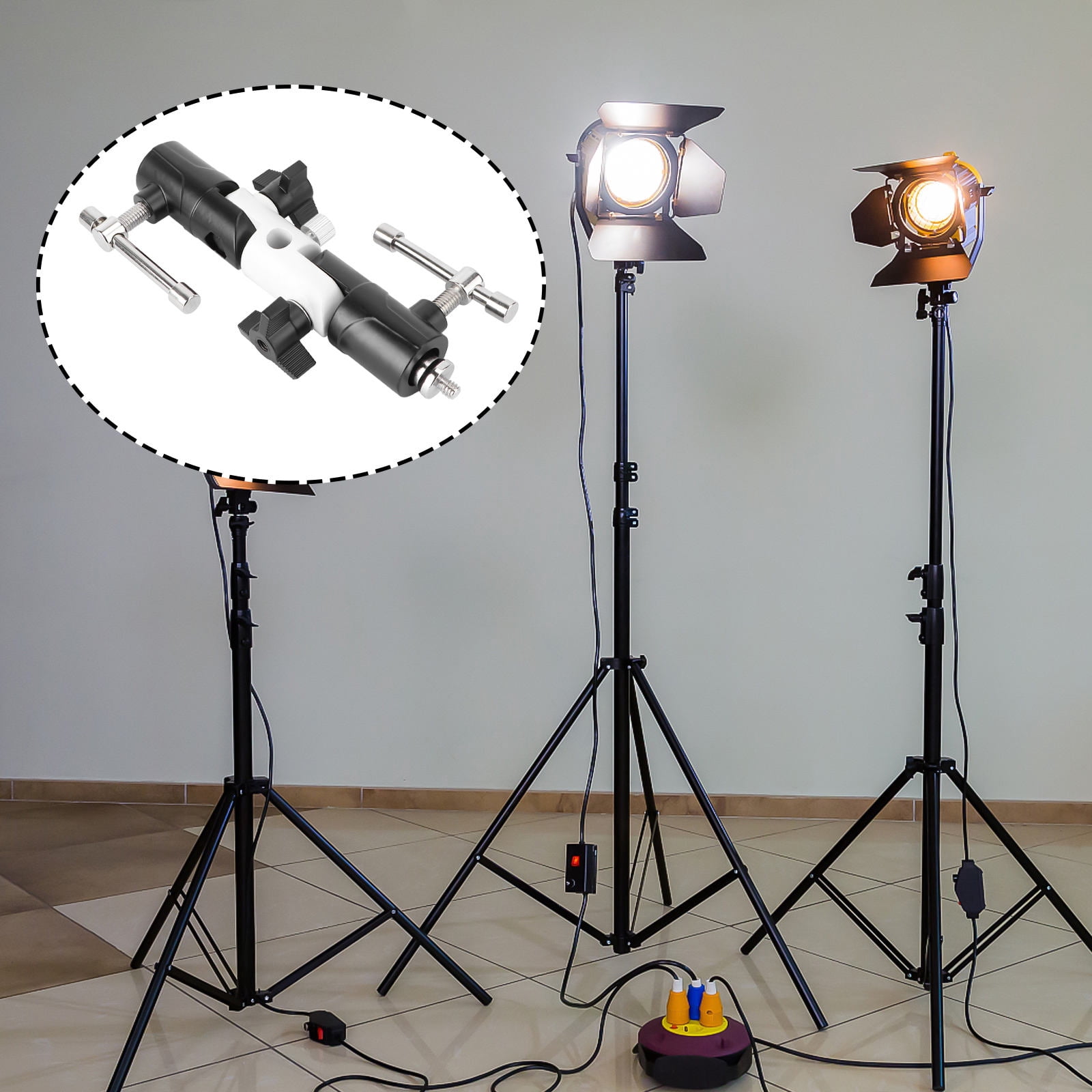 FOMIYES 1Pc 3 Section Independent Lamp Holder Adjustable U Shape White ...