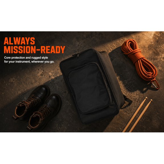FOMIYES Black Waterproof Drum Storage Bag Backpack with Handle Cotton Padded