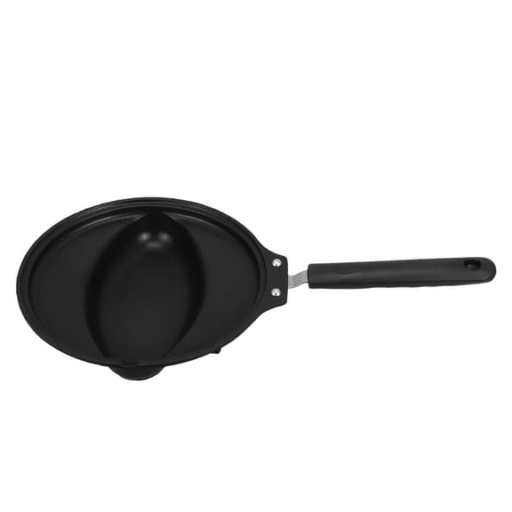 FOMIYES 1Pc Black Non Stick Omelet Rice Pan with Sturdy Iron Handle for Easy Cooking