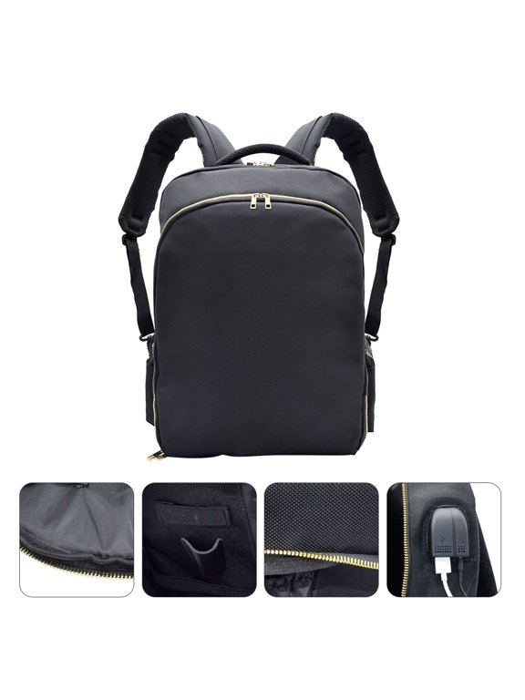 1Pc Black Polyester Hairdresser Tool Organizer Backpack for Salon with Comfortable Shoulder Design