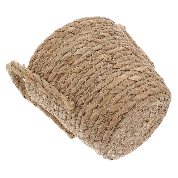 FOMIYES 1Pc Creative Straw Planter Braided Basket with Plastic Liner for Faux and Real Plants