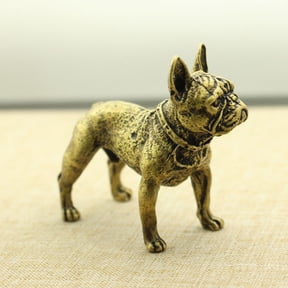 FOMIYES 1Pc Decorative Brassware Pitbull Model Antique Tea Pet with Vivid Golden Finish