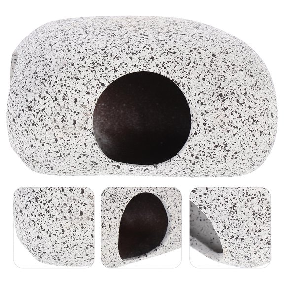 FOMIYES 1Pc Delicate Fish Rest Stone Grey Aquarium Ornament Safe Durable Pottery Clay