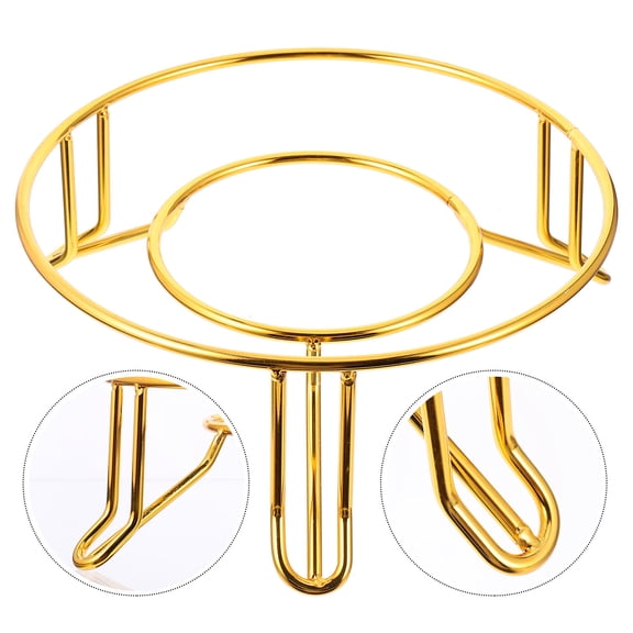 FOMIYES 1Pc Golden Hot Pot Stand Alloy Table Rack Heat Proof Pot Holder for Kitchen