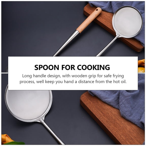 FOMIYES Chef Spoon Stainless Steel Silver 1Pack Long Handle Design for Restaurant Use