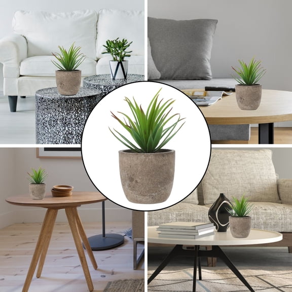 FOMIYES Imitated Gladiolus Green Artificial Plant Potted Decoration 1 Pc
