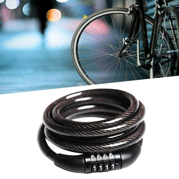FOMIYES 1Pc Keyless Bike Lock Black 4 Number Code Padlock Motorcycle Cycling Security