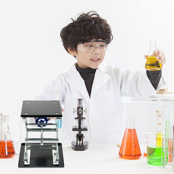 FOMIYES 1Pc Laboratory Lift Stand Black Rust Resistant Stainless Steel Table for Labs
