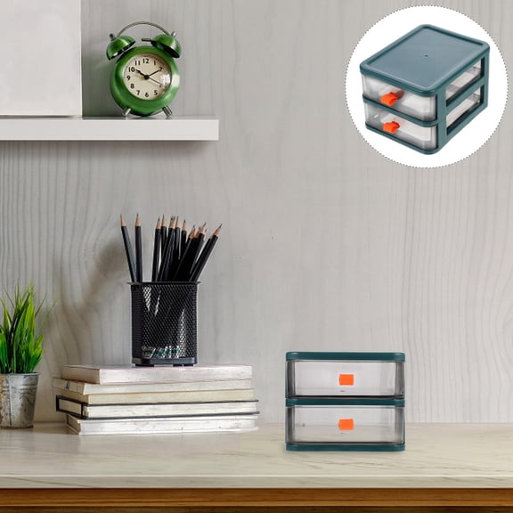 FOMIYES 1Pc Multi Deck Drawer Desktop Storage Box Green for Efficient Office Storage