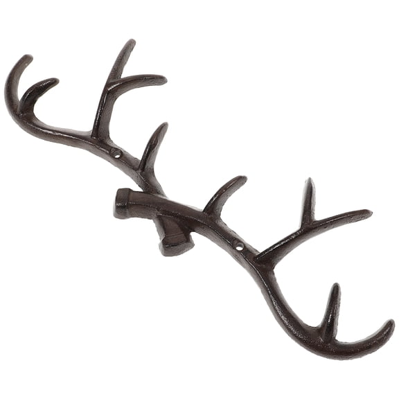 FOMIYES 1Pc Multi Function Iron Wall Hook Antler Shape Decorative Home Hanging Hook Dark Brown