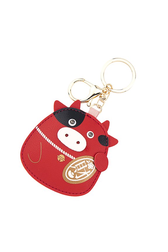 1Pc Red Ox Shape Cute Key Chain With For New Year present 7.8x2.75in