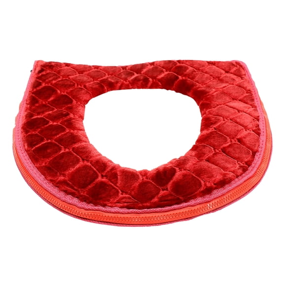 FOMIYES 1Pc Red Thick Toilet Seat Cover Universal Pad Reusable Bathroom Accessory