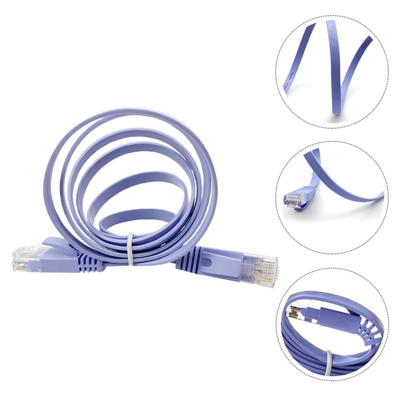 FOMIYES 1Pc Water Resistant Lavender Cat6 Network Cable Ethernet Cable Flat Connection for Router Use