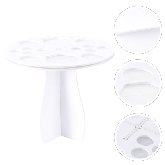 FOMIYES White Makeup Brush Drying Stand with 14 Holes, Organizer Rack for Dresser Display and Storage