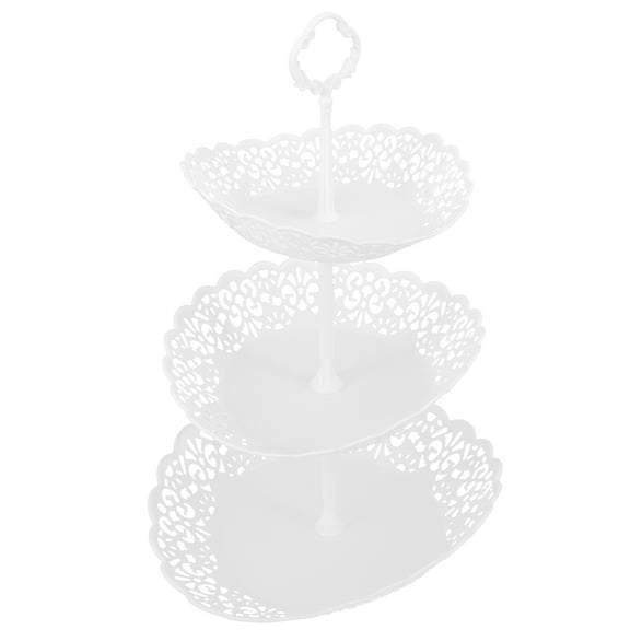 FOMIYES Three Tiers Cake Stand White 1Set 11.2x11.2x14.2in