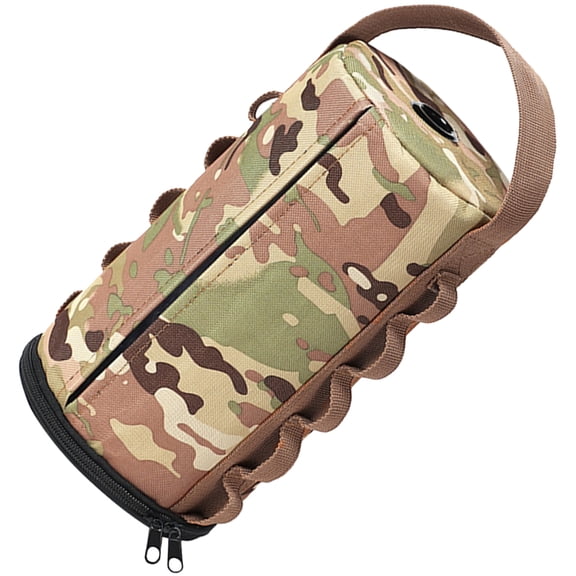 FOMIYES Outdoor Camouflage Tissue Holder Bag with Zipper Closure, Polyester Roll Tissue Dispenser for Camping and Travel