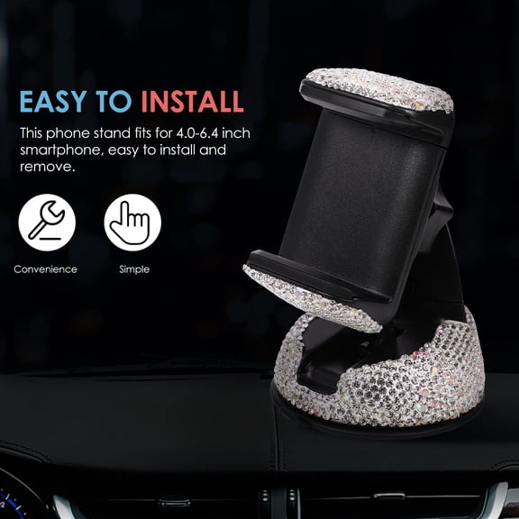 FOMIYES 1Pc White Car Phone Holder with Vent Clip and Suction Cup for Navigation and Dashboard