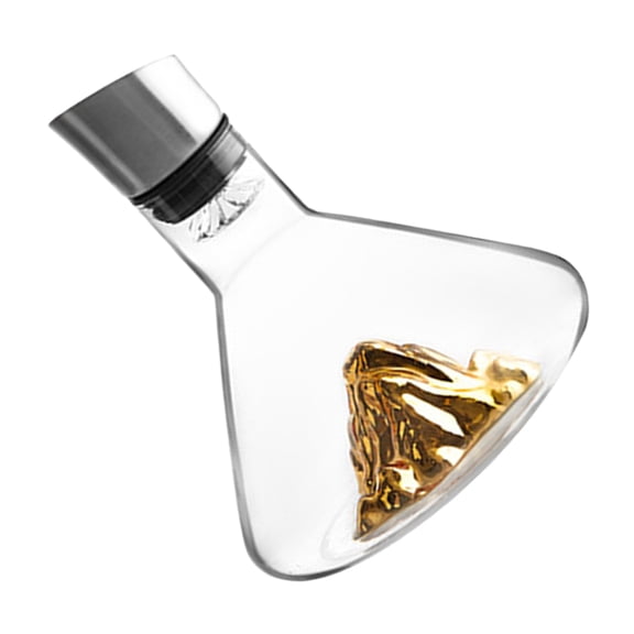 FOMIYES 1Pcs Golden Crystal Wine Decanter For Entertaining Guests Iceberg Decanting