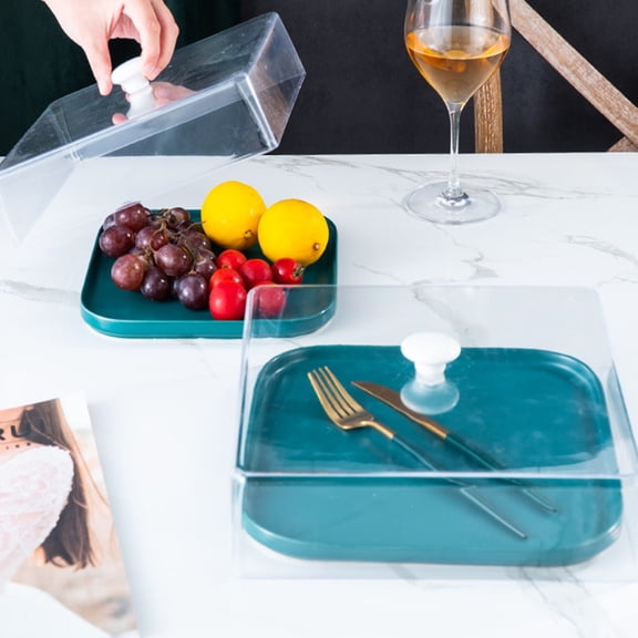 FOMIYES 1Pcs Household Food Cover Transparent Plastic Square Kitchenware Campings Trips Food Protection