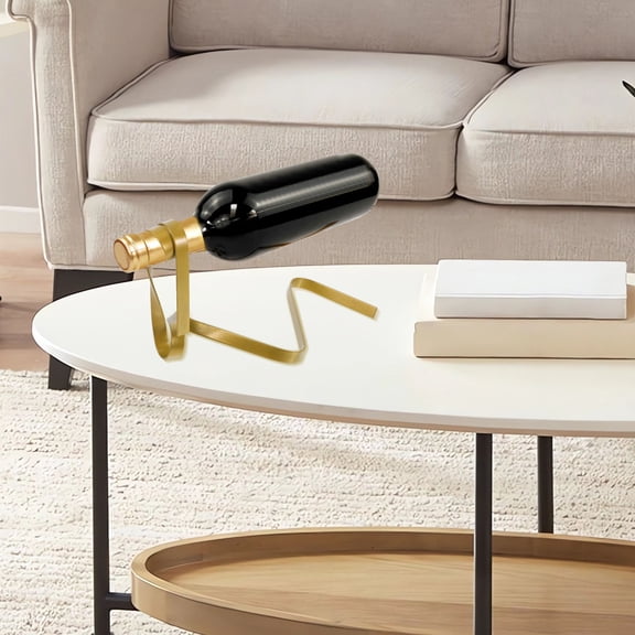 FOMIYES 1Pcs Iron Wine Rack Novelty Wine Bottle Holder Golden Gravity Suspension Bar