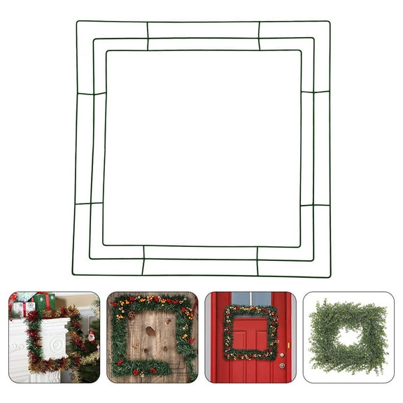 FOMIYES 1Pcs Metal Hoop Square Wreath Frame for Christmas and Decorations 30X30X0.3in