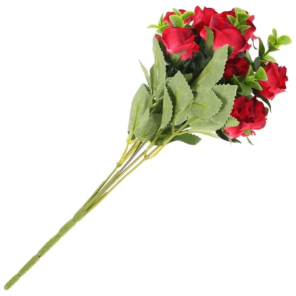 FOMIYES 1Pcs Red Rose Bouquet Plastic Silk Flower for Wedding Home Shop Decoration