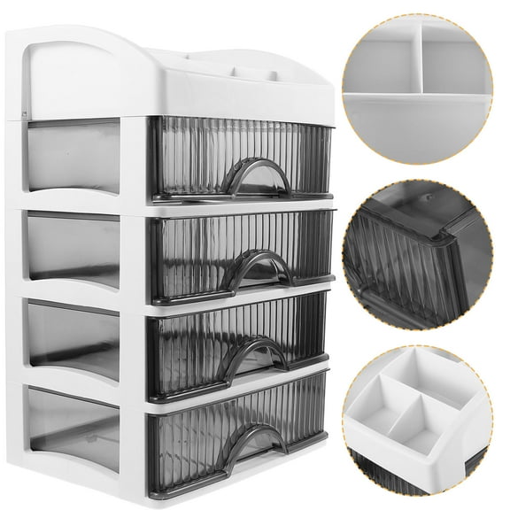FOMIYES desk storage organizer Tabletop Small Cabinet Plastic Organization Pcs