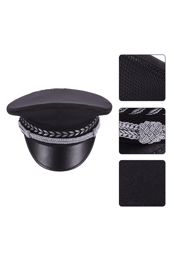 Security Gaurd Hat Black 1Pcs 10.6x10.6x6.7in