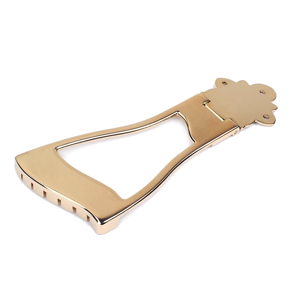 FOMIYES 1Set Archtop Jazz Guitar Bridge Golden Trapezoidal Tailgate Design 7.7x3x0.4in