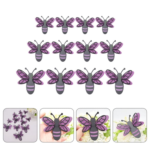 FOMIYES 1Set Multi Color 3D Bees Wall Decals Removable Decorative Stickers for Walls