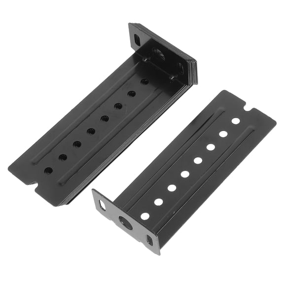 FOMIYES 1Set Black Drawer Slide Bracket Kit with Noise Minimizing Design and Widened L Shaped Brackets