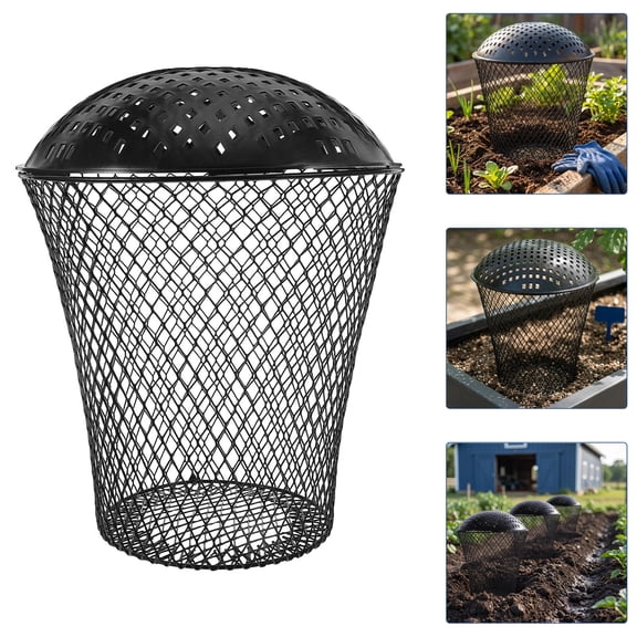 FOMIYES Fomiyes Inground Compost Bin Black Metal for Efficient Worm Farming in Gardens