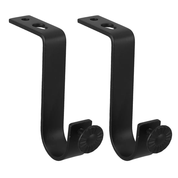 FOMIYES 1Set Black Metal Curtain Rod Bracket with Roman Design Easy Installation for Window Treatments