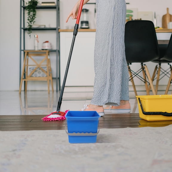 FOMIYES 1Set Blue Plastic Buckets With Handle For Household Cleaning Trash Can Car