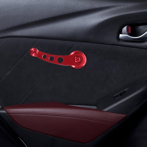 FOMIYES Red Aluminum Alloy Universal Car Window Crank Handle Replacement Set 11.8 x 1.7 x 1.5 Inches and Easy to Install