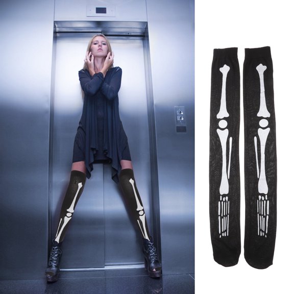 FOMIYES 1Set Cosplay Stockings with Skeleton Design Elastic Texture Comfortable Wear