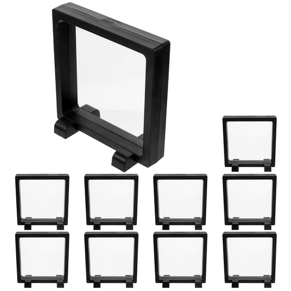 FOMIYES 1Set Decorative Floating Frame for Coins and Medals with Sturdy DIY Support Base Black