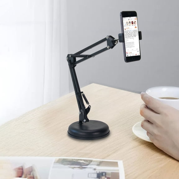 FOMIYES 1Set Black Metal Camera Stand Desktop Webcam Holder Scissor Arm Adjustable for Recording