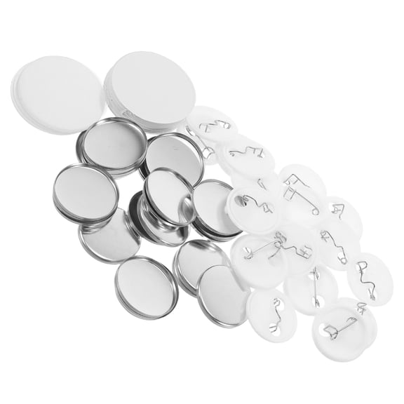 FOMIYES 1Set Durable Tinplate Top and Plastic Bottom Round Badge Components for DIY Badge Making
