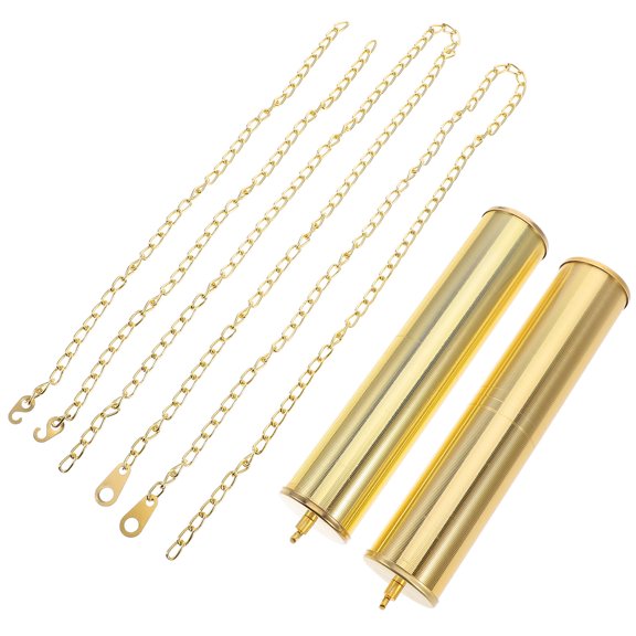 FOMIYES 1Set Golden Clock Pendulum Replacement Part with Iron Chain Weight for Home Clocks