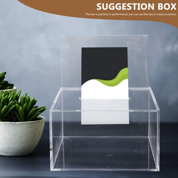 FOMIYES 1Set Lockable Transparent Donation Box Suitable for Ballot Voting Fundraising Use